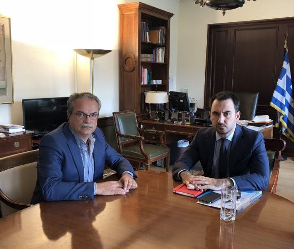 Συνάντηση Δημάρχου Πλατανιά Γ. Μαλανδράκη με το νέο Υπουργό Εσωτερικών Α. Χαρίτση