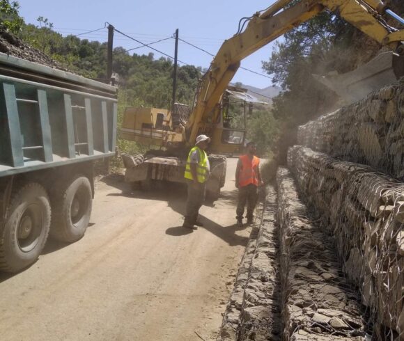 Έργα αποκατάστασης καταστροφών σε υποδομές  Οδοποιίας, στην Κοινότητα Ορθουνίου, του Δήμου Πλατανιά